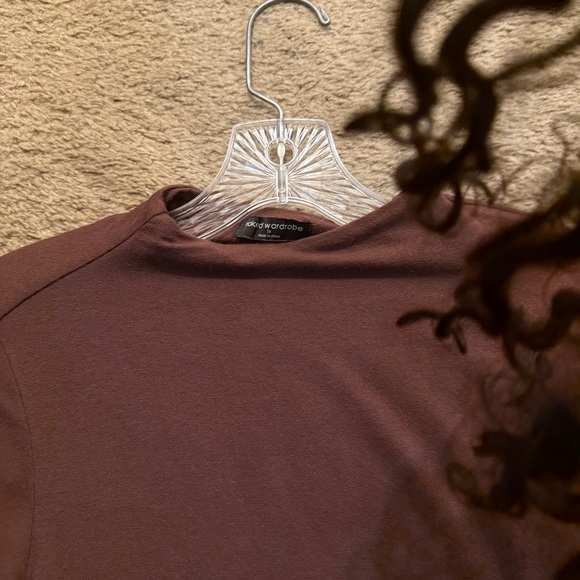 Naked Wardrobe Chocolate Brown Mock‎ Neck SCULPT MINI DRESS CURVE - Picture 3 of 8